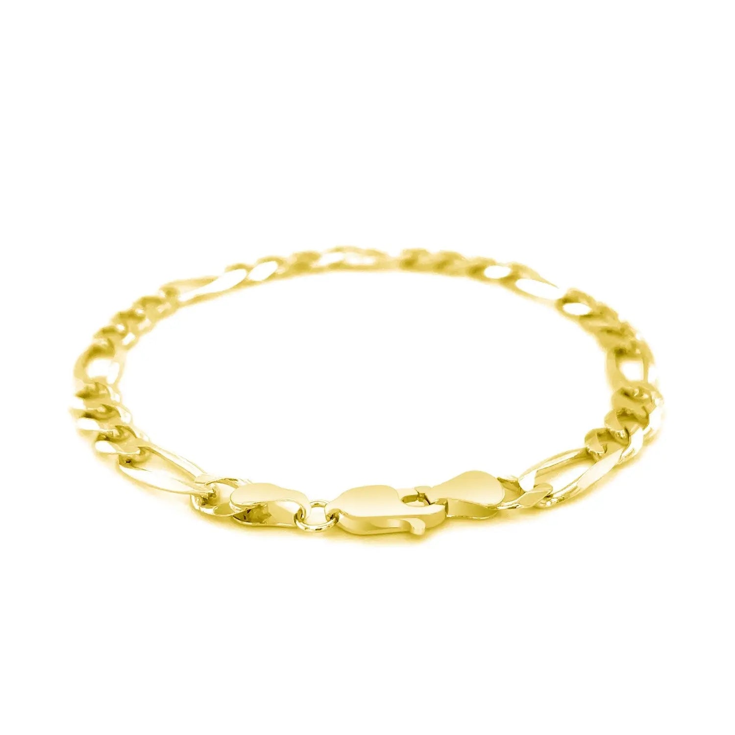 14k Yellow Gold Solid Figaro Bracelet (6.00 mm) RCJ