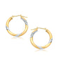 14k Two Tone Gold Polished Hoop Earrings (3x20mm)Monde Trend