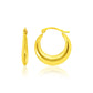 14k Yellow Gold Graduated Round Shape Hoop Earrings RCJ