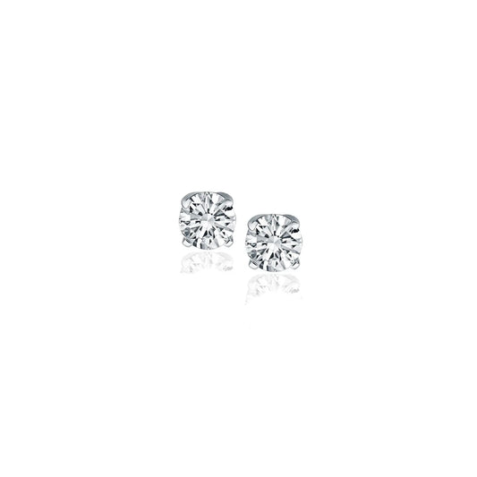 14k White Gold Diamond Four Prong Stud Earrings (1/4 cttw)Monde Trend