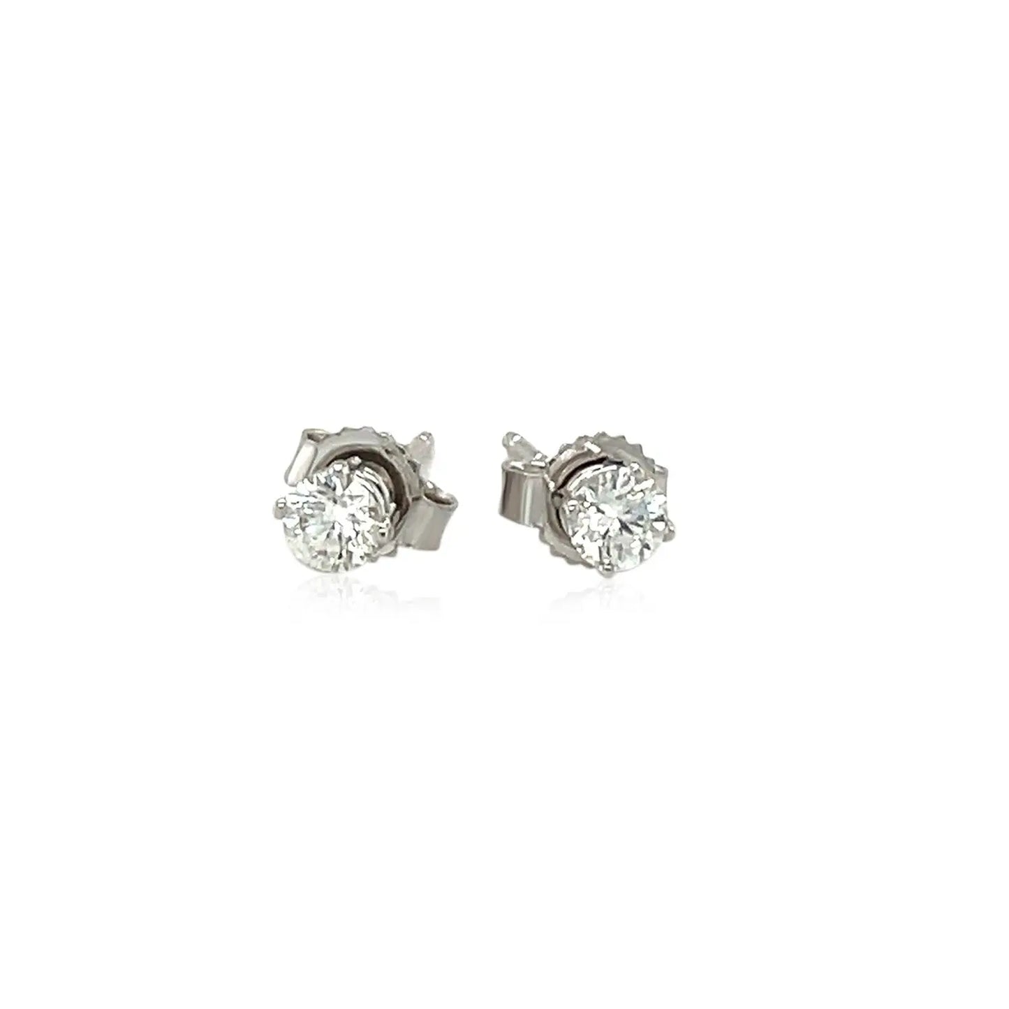 14k White Gold Diamond Four Prong Stud Earrings (1/4 cttw)Monde Trend