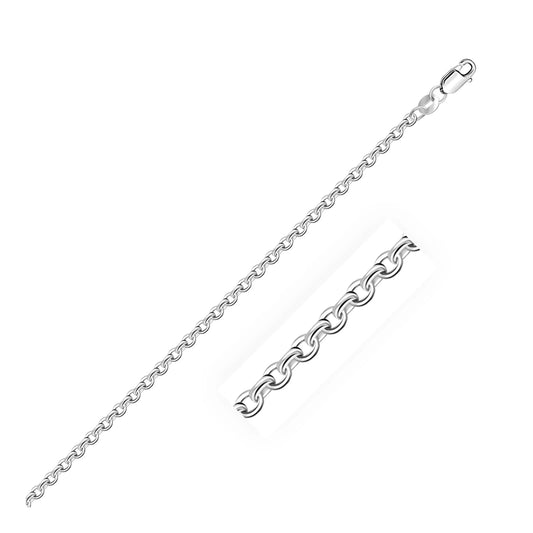 Sterling Silver Rhodium Plated Cable Chain (2.75 mm) RCJ