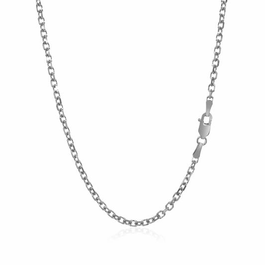 Sterling Silver Rhodium Plated Cable Chain (2.75 mm) RCJ