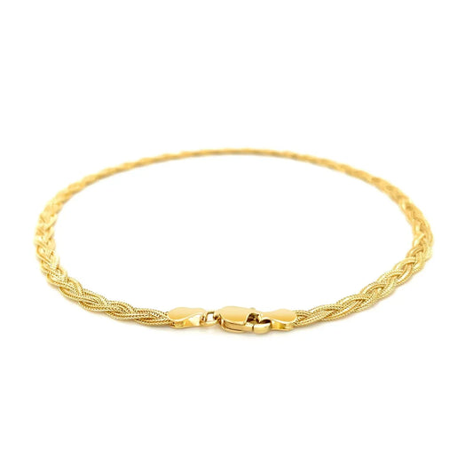 14k Yellow Gold Braided Bracelet  (3.50 mm) RCJ