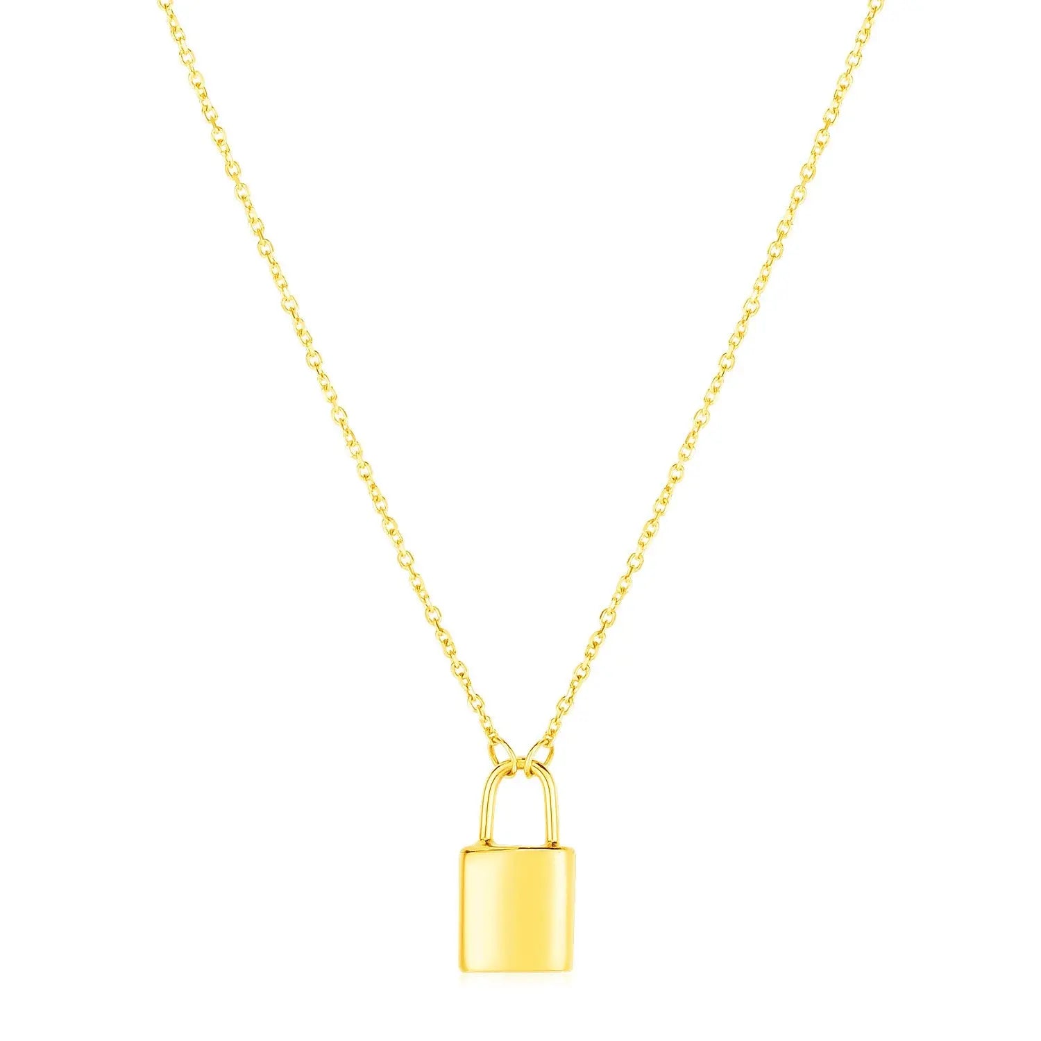 14k Yellow Gold Padlock Necklace RCJ