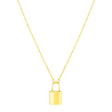 14k Yellow Gold Padlock Necklace RCJ