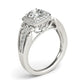 14k White Gold Baroque Shank Style Cut Diamond Engagement Ring (1 1/4 cttw)Monde Trend