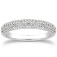 14k White Gold Triple Multi-Row Micro- Pave Diamond Wedding Ring Band RCJ