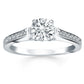 14k White Gold Pave Diamond Cathedral Engagement RingMonde Trend