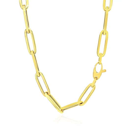 14K Yellow Gold Wide Paperclip Chain (6.10 mm) RCJ