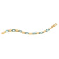 14k Yellow Gold Turquoise Paperclip Gem Link Bracelet (7.00 mm) RCJ