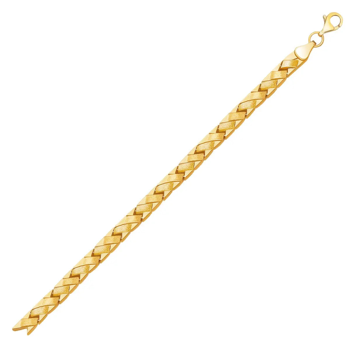 14k Yellow Gold Fancy Basket Weave Line Bracelet (4.85 mm) RCJ