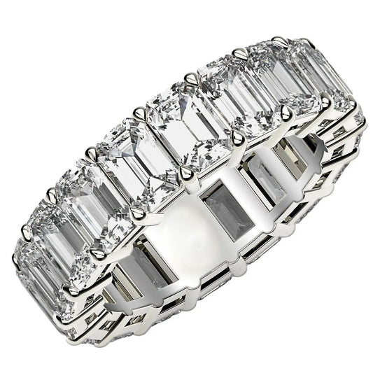 Emerald Cut Lab Grown Diamond Eternity Ring in 14k White Gold (8 cttw FG/VS2) RCJ