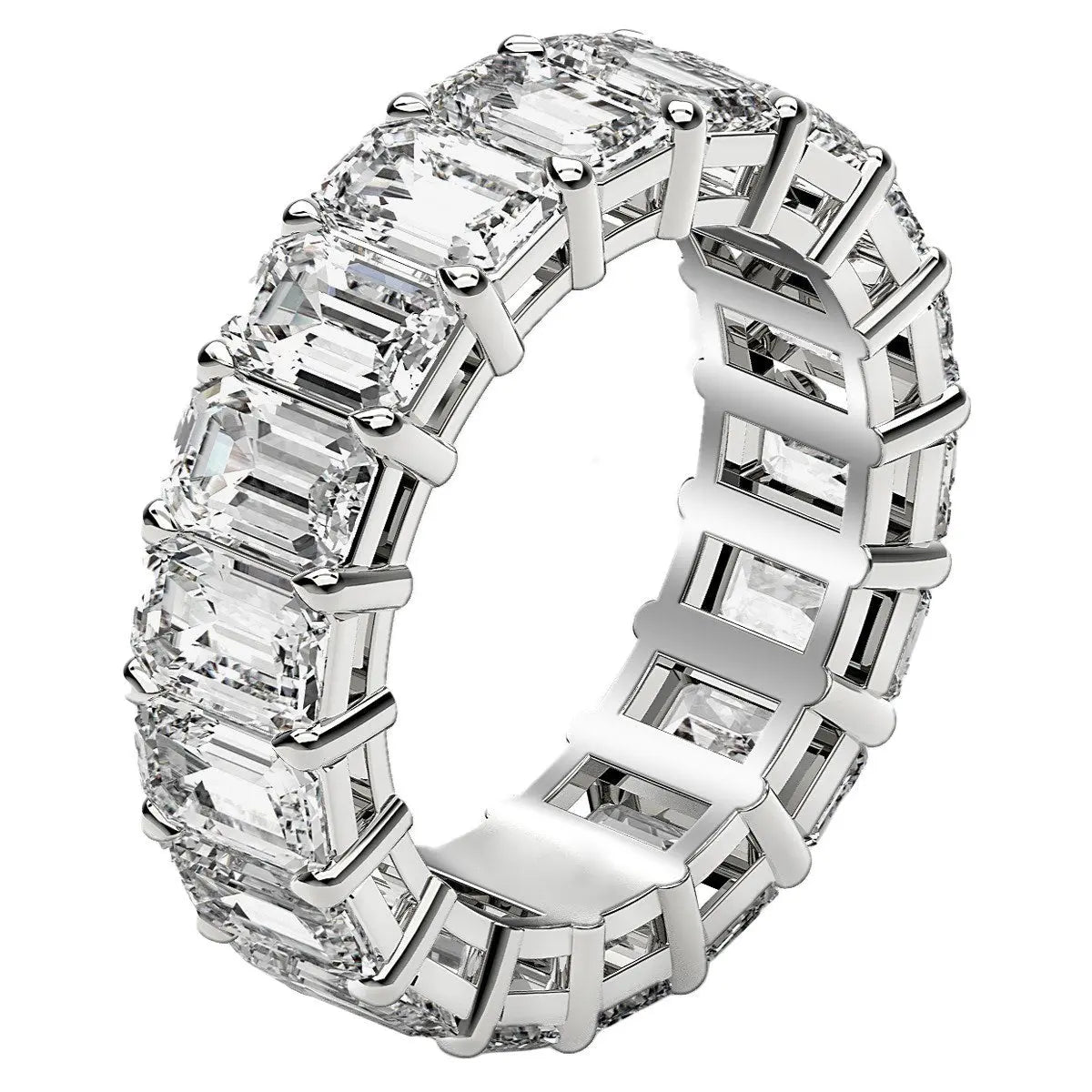 Emerald Cut Lab Grown Diamond Eternity Ring in 14k White Gold (8 cttw FG/VS2) RCJ