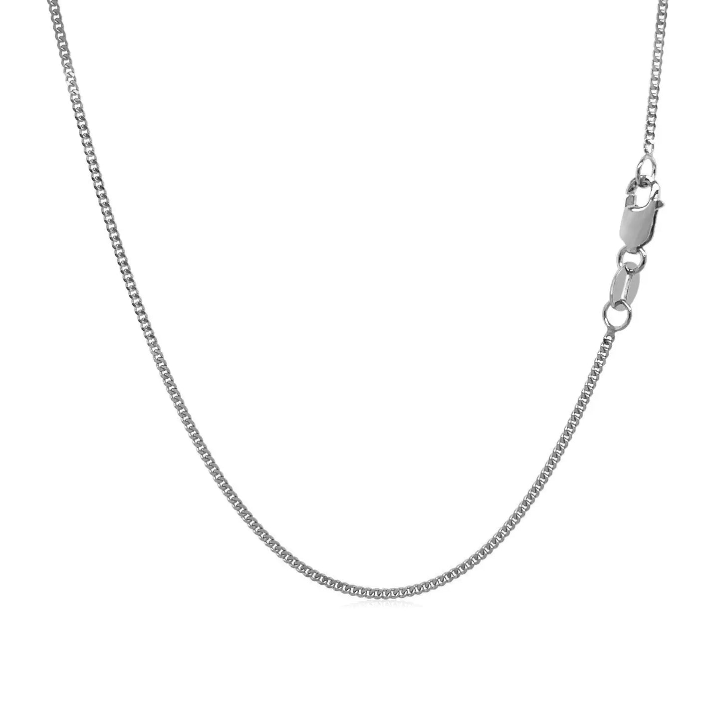 10k White Gold Gourmette Chain 1.0mm (1.00 mm)Monde Trend