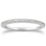 14k White Gold Fancy Engraved Pave Diamond Wedding Ring BandMonde Trend