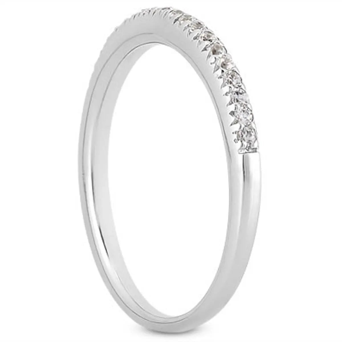 14k White Gold Fancy Engraved Pave Diamond Wedding Ring BandMonde Trend