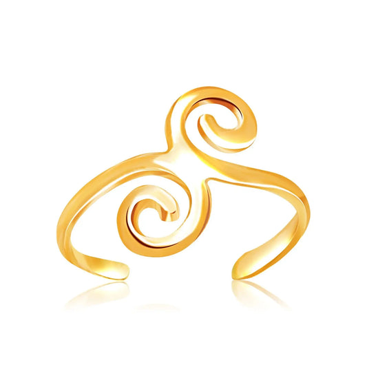 14k Yellow Gold Scrollwork Motif Toe Ring RCJ