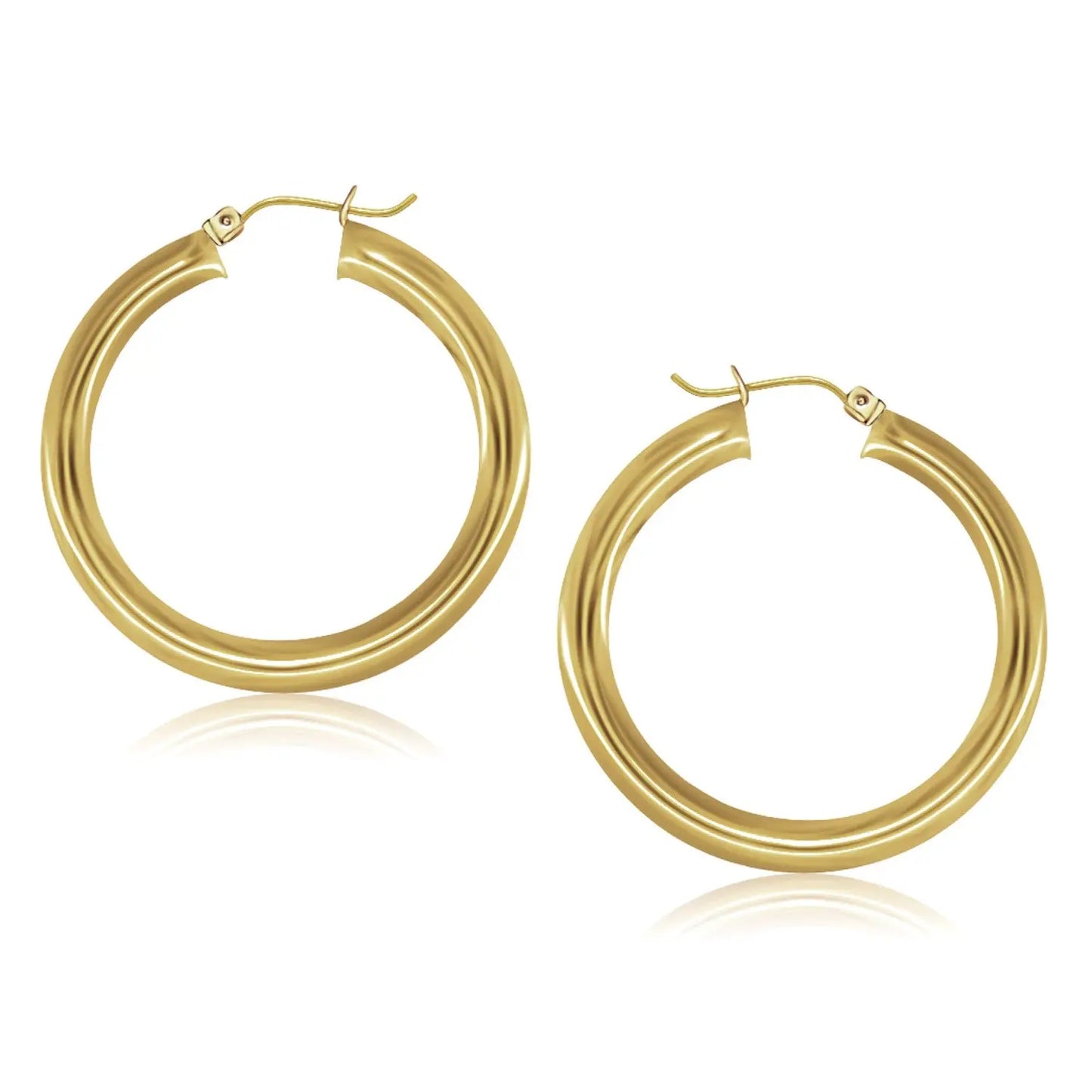 14k Yellow Gold Polished Hoop Earrings (5x40mm) RCJ