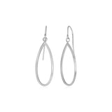 14k White Gold Earrings with Polished Open Teardrop DanglesMonde Trend