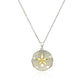 Designer Sterling Silver and 14k Yellow Gold Sand Dollar Pendant RCJ