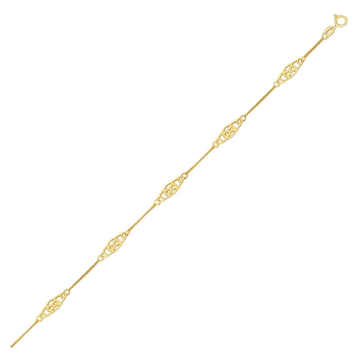 14k Yellow Gold Infinity Ankle Bracelet RCJ