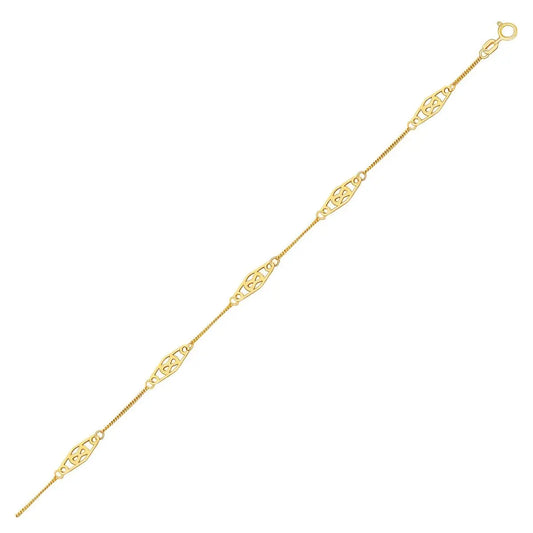 14k Yellow Gold Infinity Ankle Bracelet RCJ