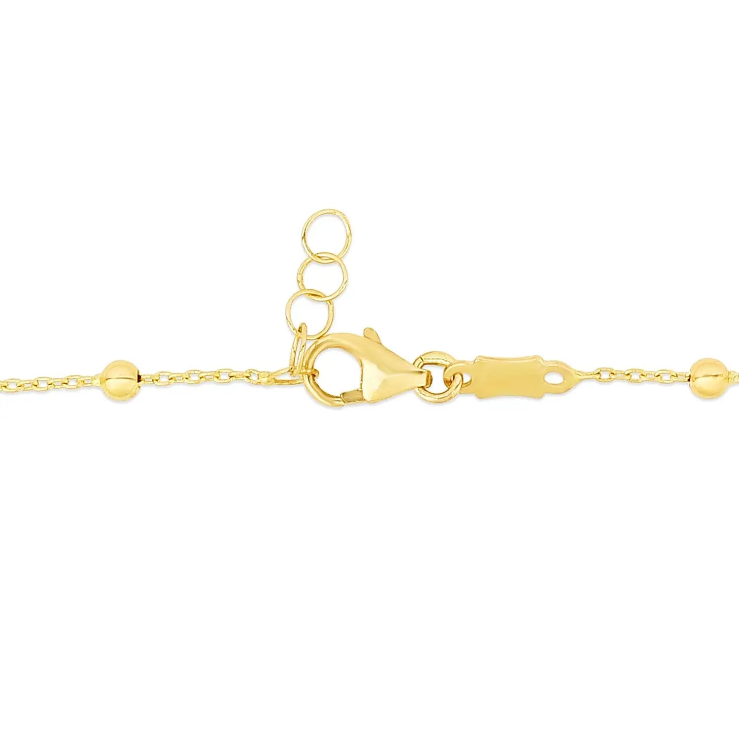 14k Yellow Gold Childrens Bracelet with Beads and Enameled Heart RCJ