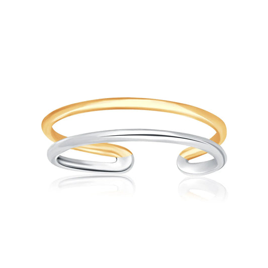 14k Two-Tone Gold Toe Ring with a Fancy Open Wire StyleMonde Trend