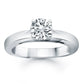 14k White Gold Classic Wide Band Cathedral Solitaire Engagement RingMonde Trend