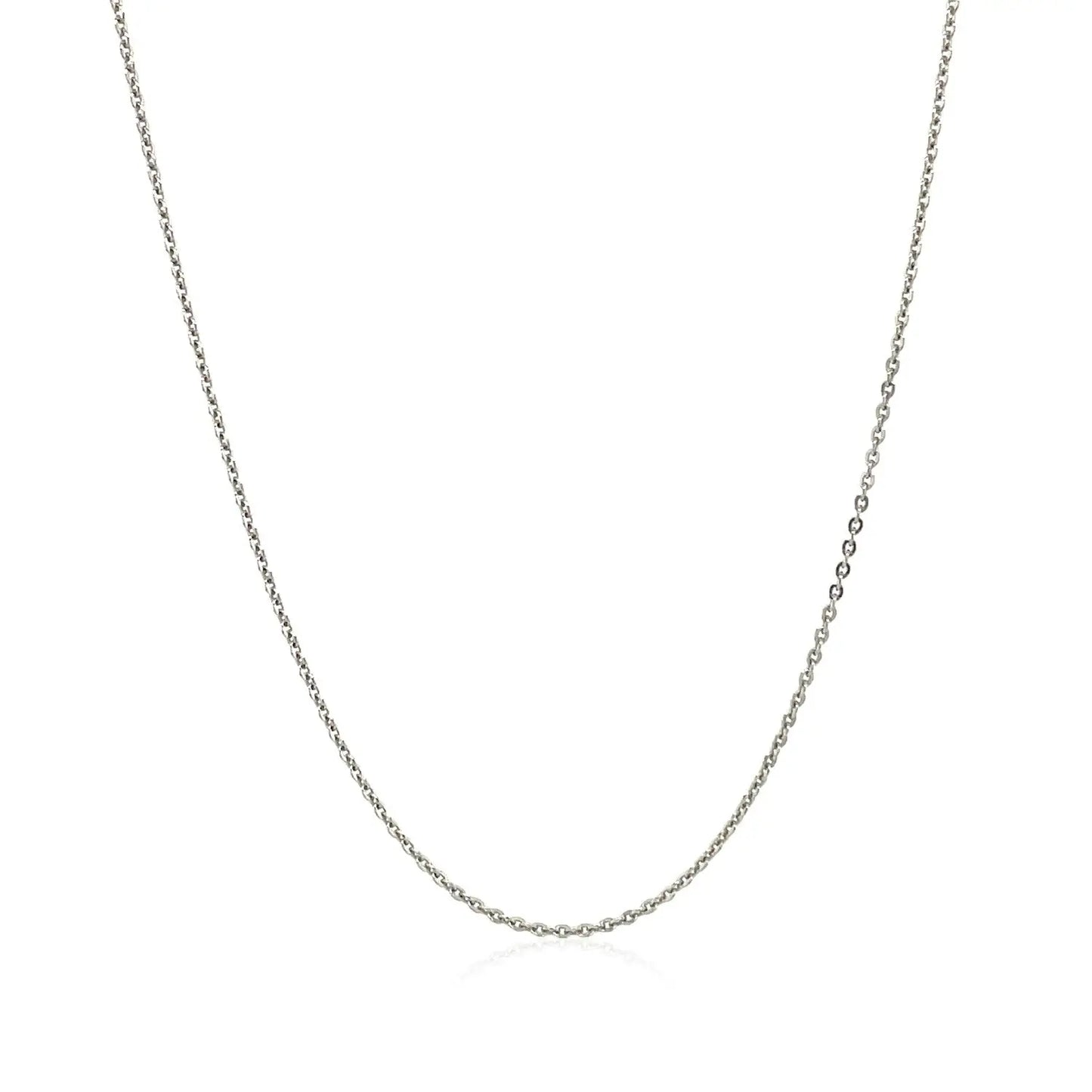 Sterling Silver Rhodium Plated Cable Chain (0.60 mm) RCJ