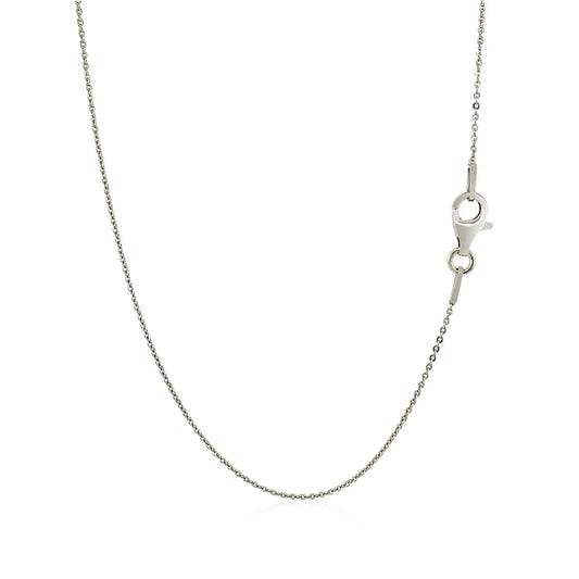 Sterling Silver Rhodium Plated Cable Chain (0.60 mm) RCJ