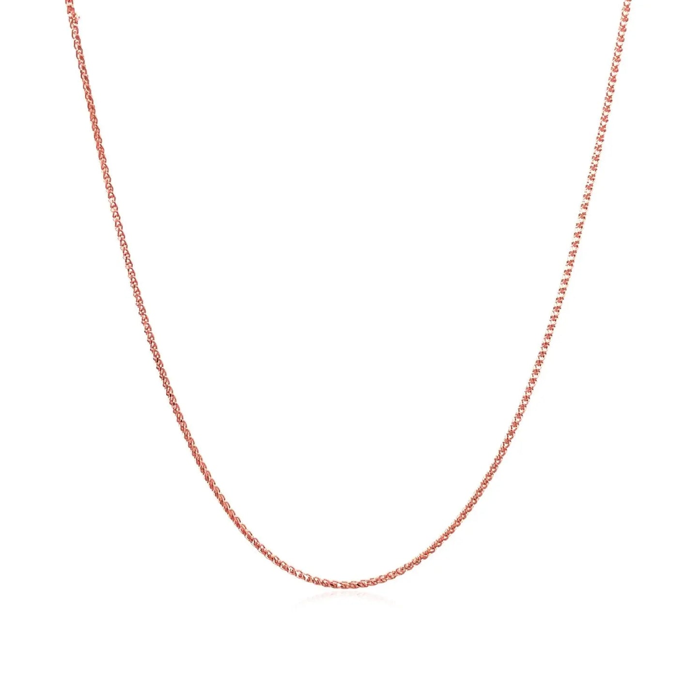 14k Rose Gold Diamond Cut Round Wheat Chain (0.60 mm)Monde Trend