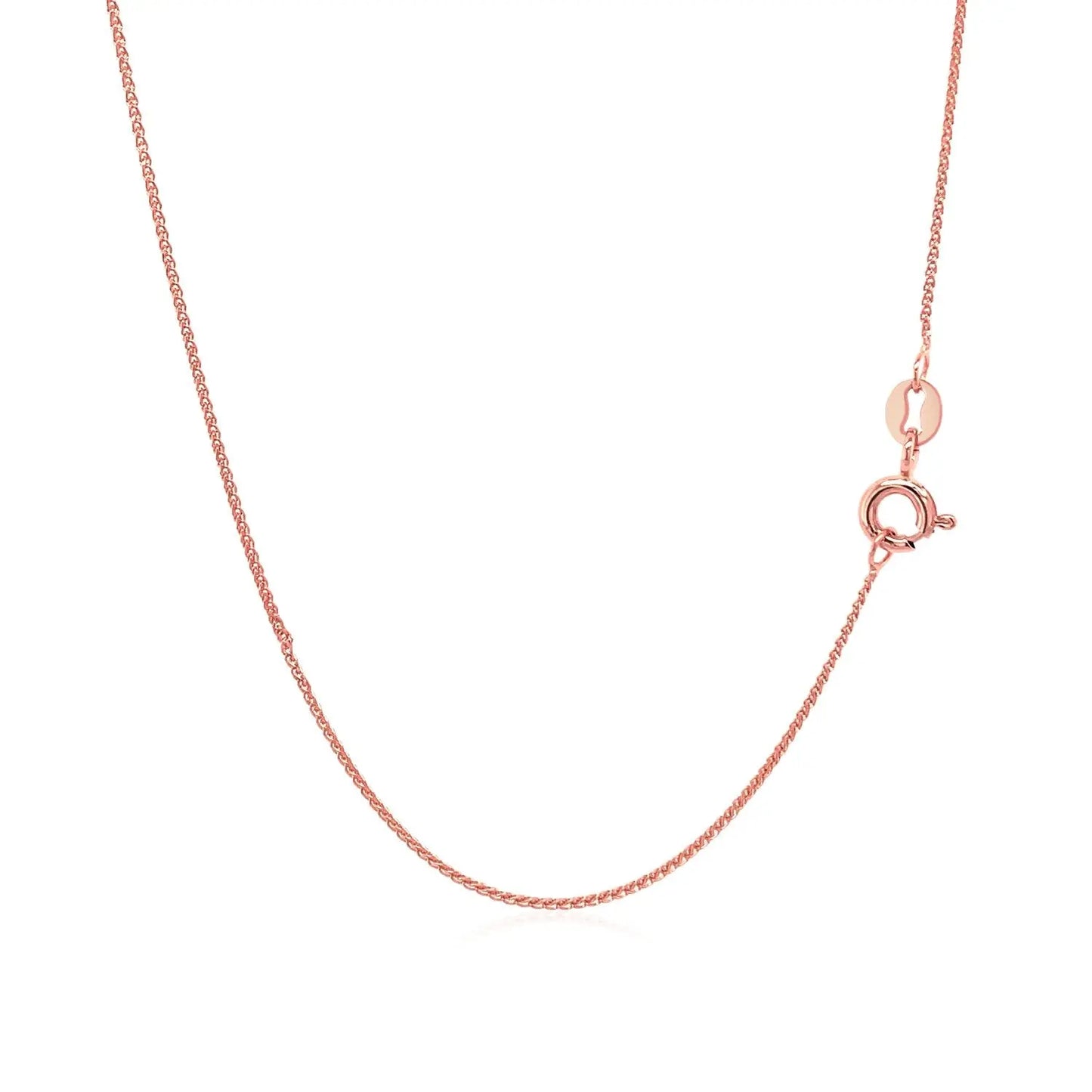 14k Rose Gold Diamond Cut Round Wheat Chain (0.60 mm)Monde Trend