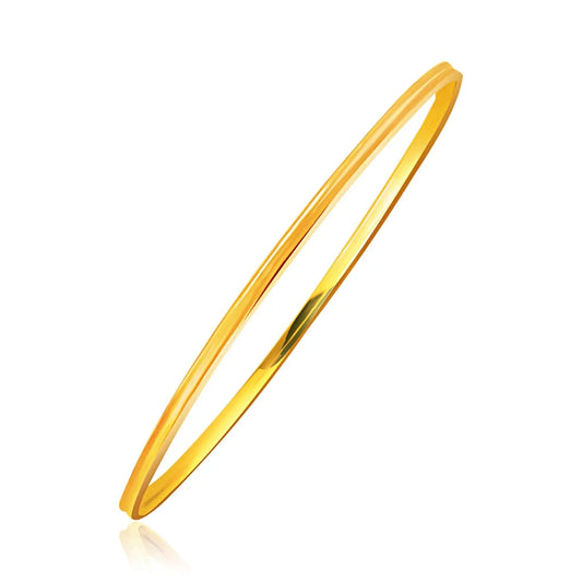 14k Yellow Gold Concave Motif Thin  Stackable Bangle (3.15 mm) RCJ