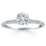 14k White Gold Engagement Ring with Diamond Band DesignMonde Trend