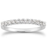 14k White Gold Fancy U Setting Shared Prong Diamond Wedding Ring BandMonde Trend