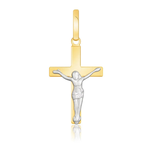 14k Two Tone Gold Crucifix Motif PendantMonde Trend