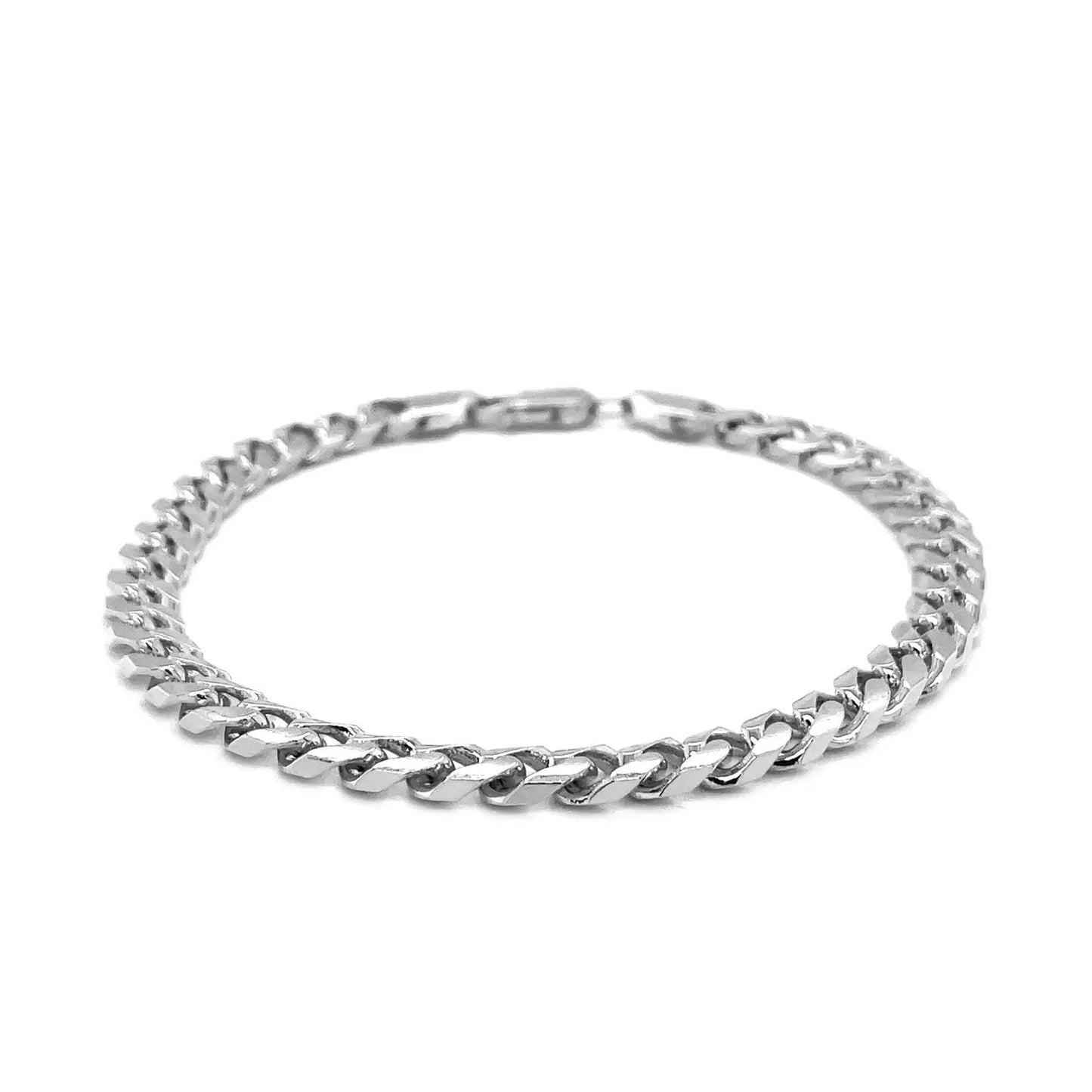 14k White Gold Solid Miami Cuban Bracelet (6.00 mm) RCJ