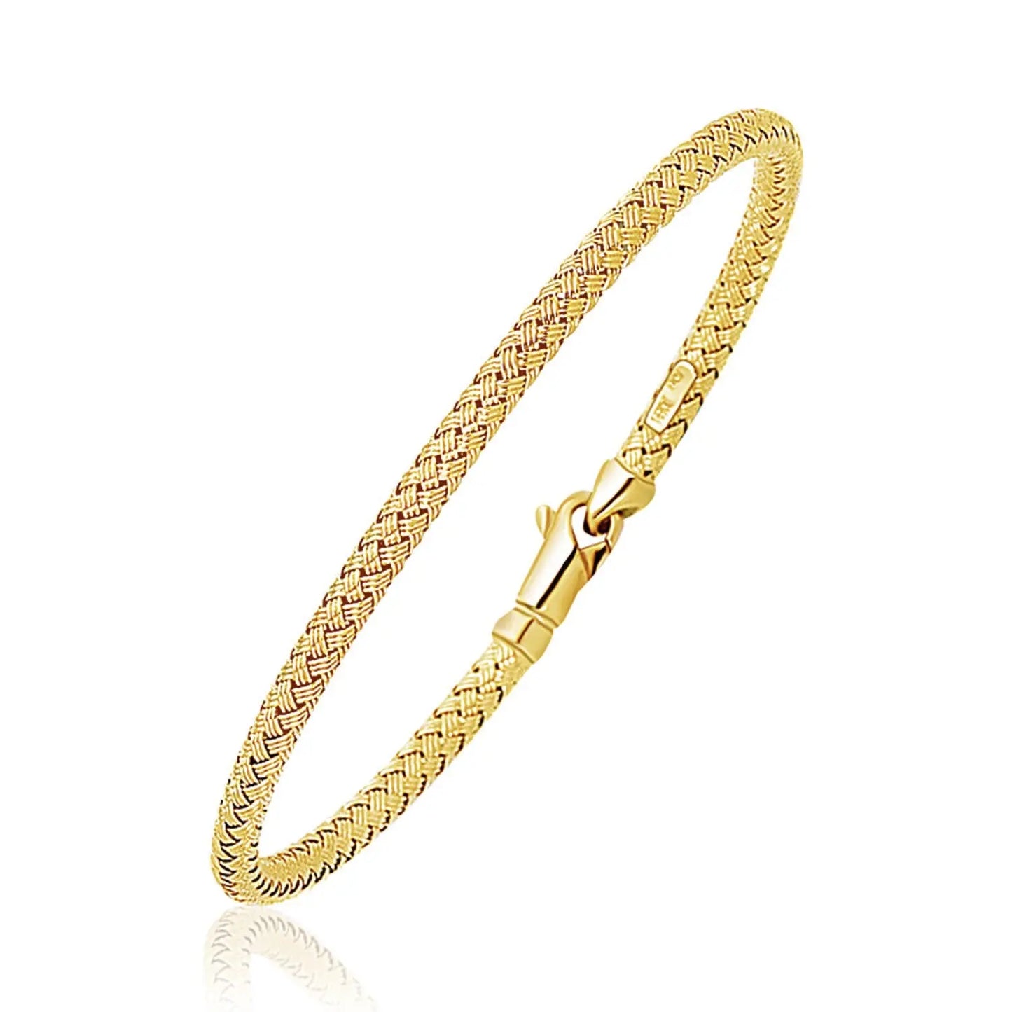 Fancy Weave Bangle in 14k Yellow Gold (3.00 mm) RCJ