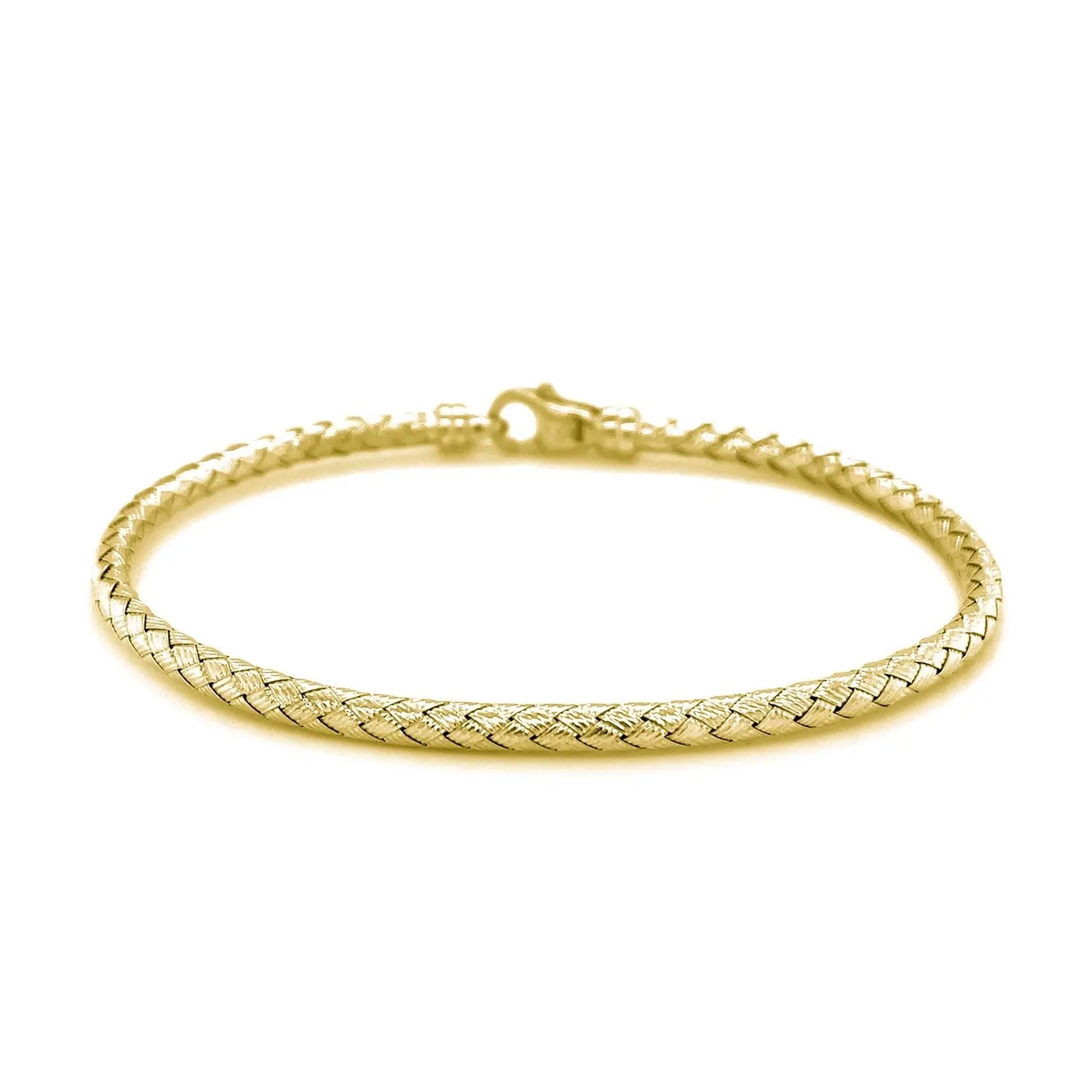 Fancy Weave Bangle in 14k Yellow Gold (3.00 mm) RCJ