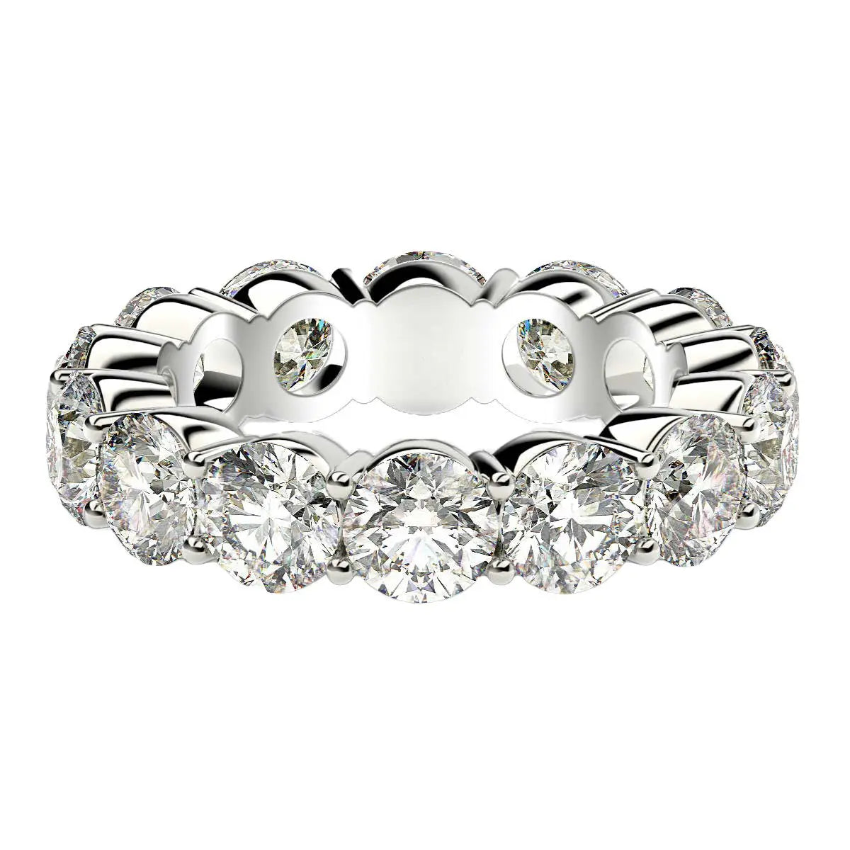 Round Cut Lab Grown Diamond Eternity Ring in 14k White Gold (6 cttw FG/VS2) RCJ