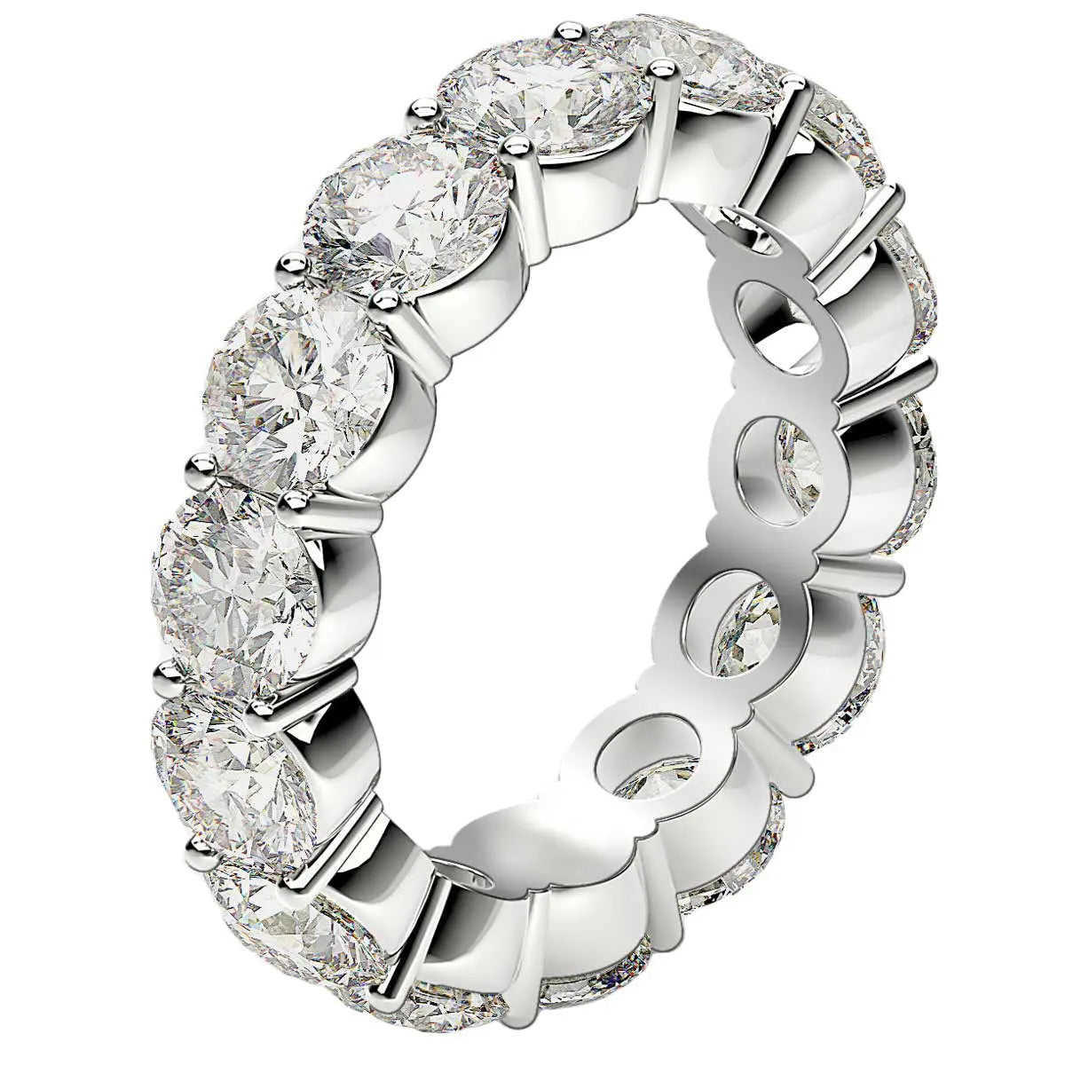 Round Cut Lab Grown Diamond Eternity Ring in 14k White Gold (6 cttw FG/VS2) RCJ