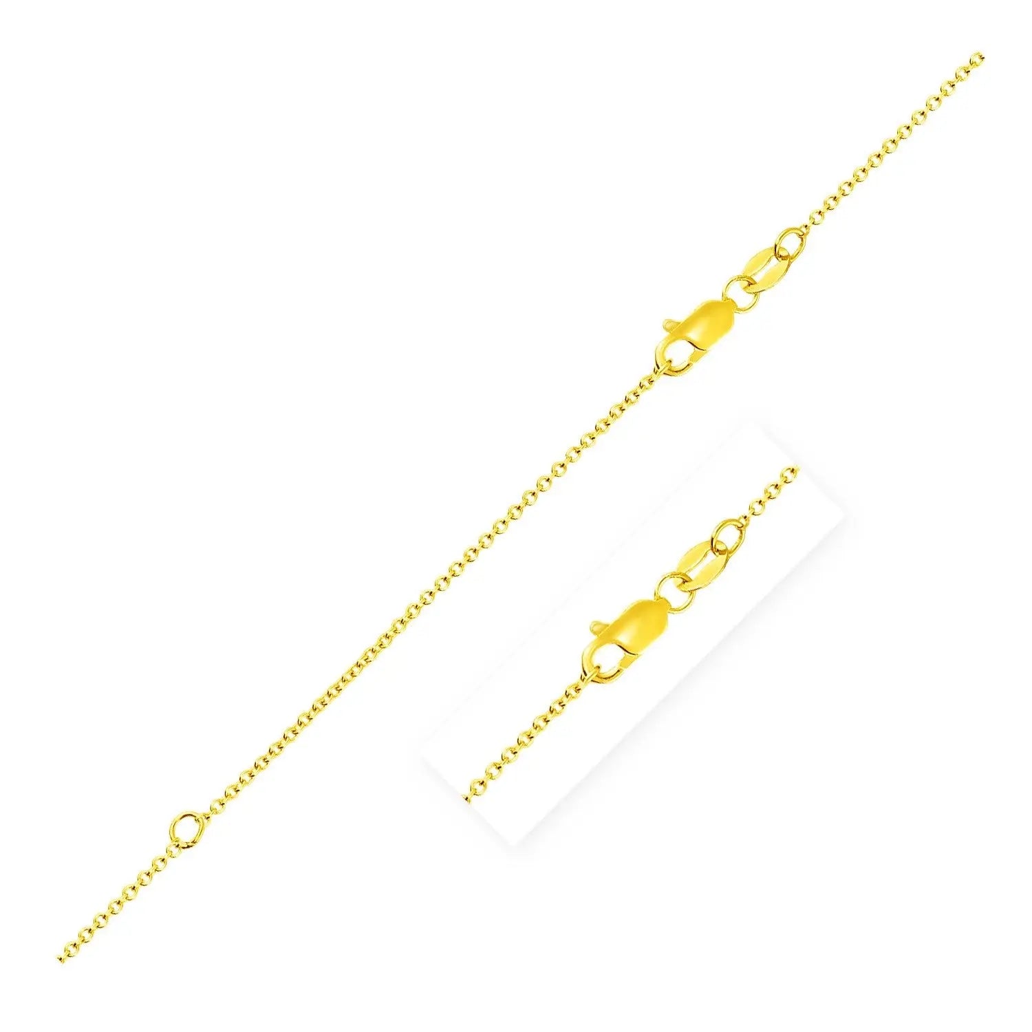 Extendable Cable Chain in 18k Yellow Gold (1.00 mm) RCJ