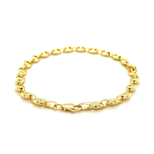 14k Yellow Gold Puffed Mariner Link Bracelet (4.70 mm) RCJ