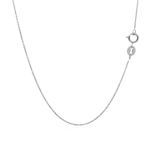 14k White Gold Cable Link Chain (0.50 mm)Monde Trend