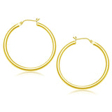 14k Yellow Gold Polished Hoop Earrings (3x40mm) RCJ