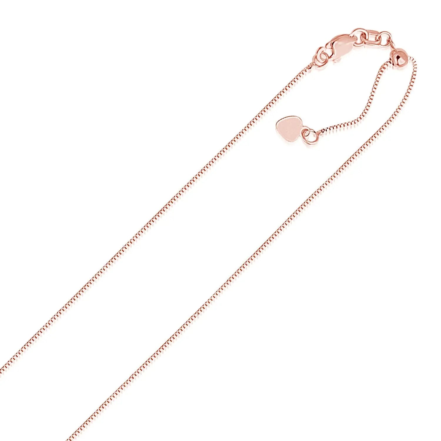 14k Rose Gold Adjustable Box Chain (0.70 mm)Monde Trend