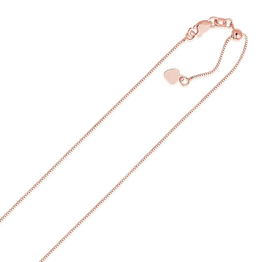 14k Rose Gold Adjustable Box Chain (0.70 mm)Monde Trend