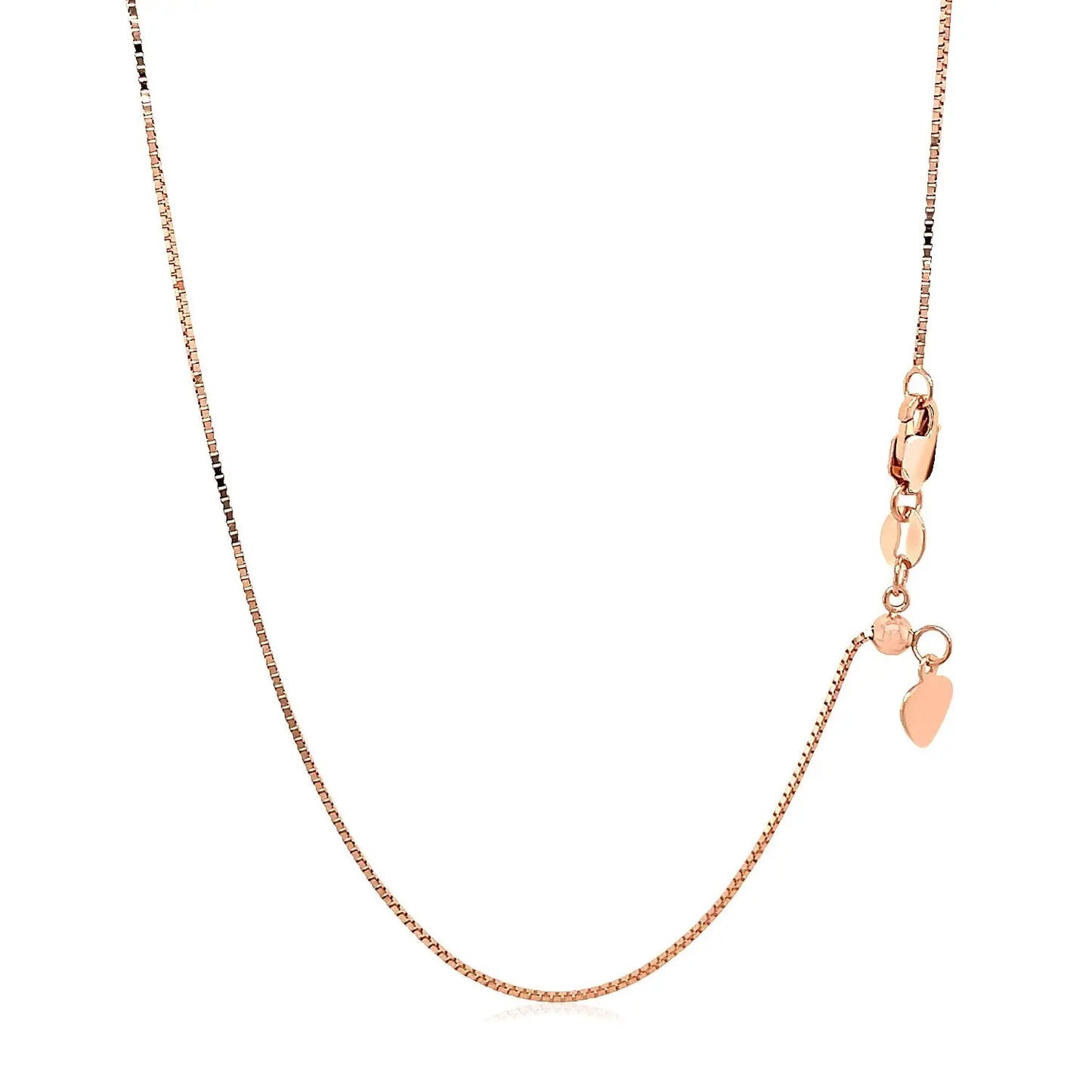 14k Rose Gold Adjustable Box Chain (0.70 mm)Monde Trend